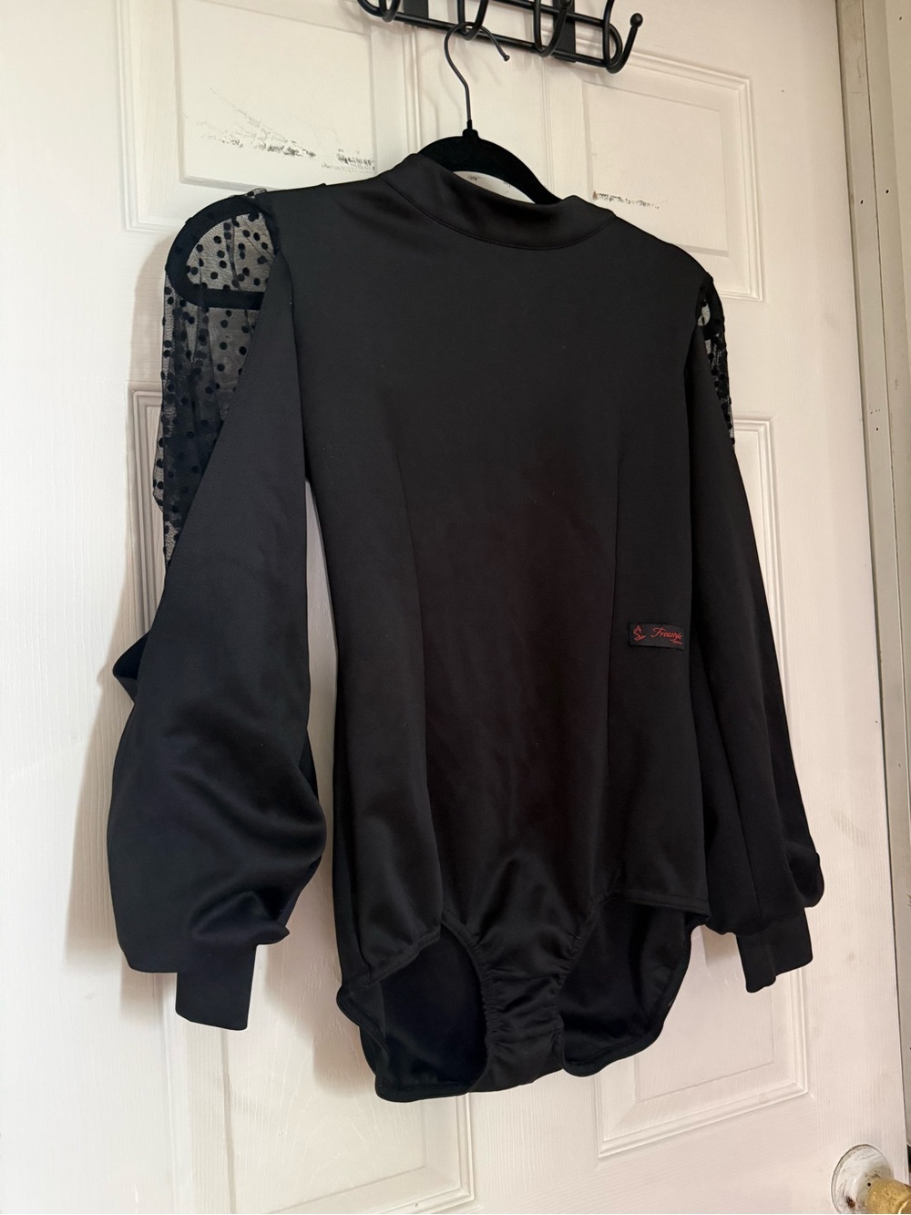 Black Sheer Sleeve Bodysuit